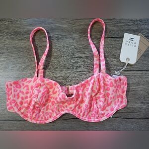 Billabong Vibrant Pink Animal Print Bikini Top
